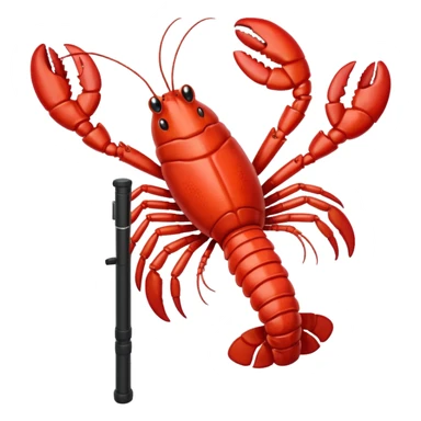 Lobster very happy jumping on pogo stick sticker