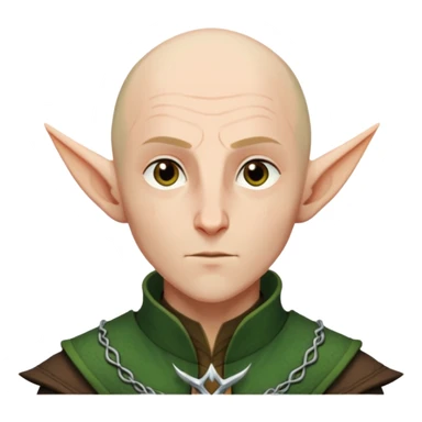 Solas from Dragon Age with bald head and pointed elf ears sticker