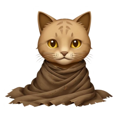 ancient cat with tattered cloth sticker