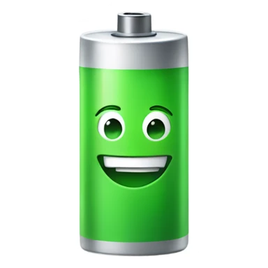 Green battery with discrete smile sticker