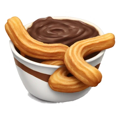 Churros with Nutella in a bowl sticker