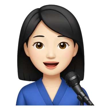 asian woman singing no microphone sticker