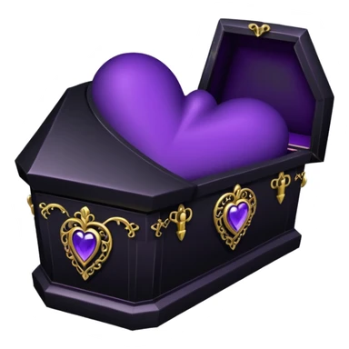 heart with purple gothic black coffin sticker