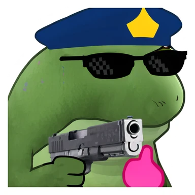 panda holding pink handgun sticker