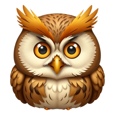 owl shocked expression feathers puffed sticker