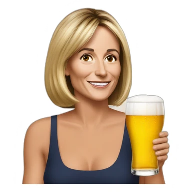 Emanuelle Macron entrain de boire une bière sticker