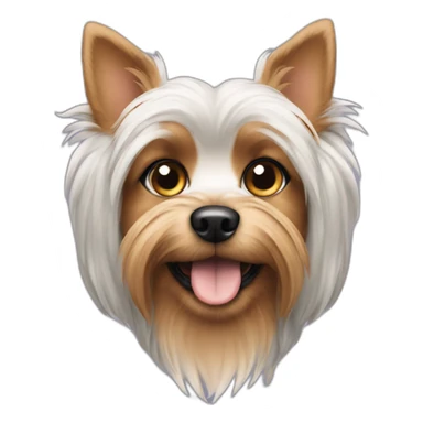 Yorkshire dog with silver pointed ears sticker