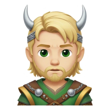 Blond haired Viking boy green and gold sticker