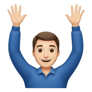 happy dad raising arms sticker