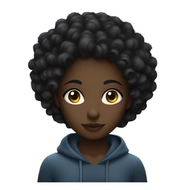 Black girl with curls at night sticker