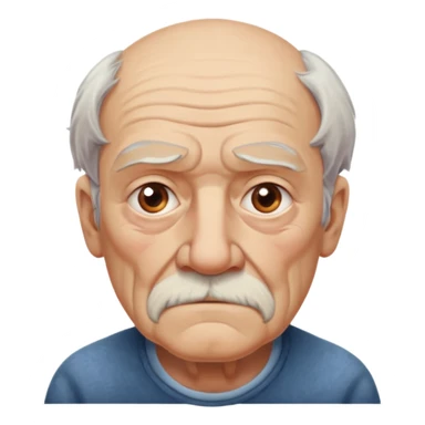 Strict Teacher – old man, serious gaze, raised chalk sticker