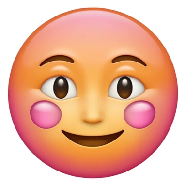 minimalist illustration of a warm glowing emoji face representing anonymous emotional connection. soft orange-pink gradient, gentle smile, organic round form, light diffusion, sense of warmth and intimacy, subtle glow around the edges, smooth and friendly aesthetic. sticker