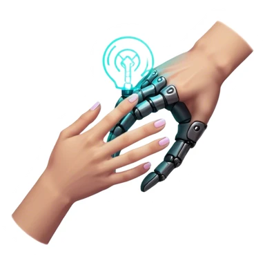 Neon cyberpunk style 
male hand holding female sticker