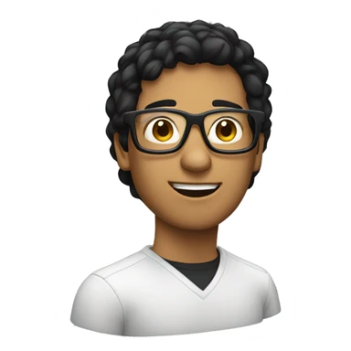 Web developer with specs, black hair  sticker