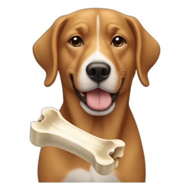 dog-holding-bone-in-mouth sticker