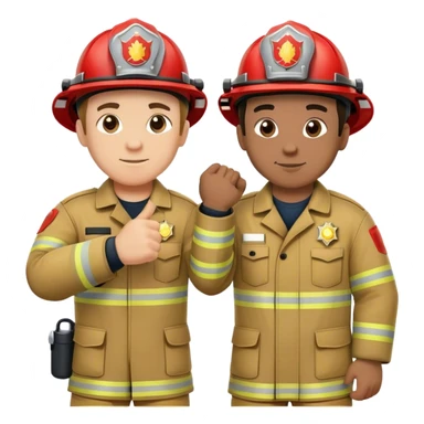 A fireman and a Paramedic standing together and making fist bump  sticker