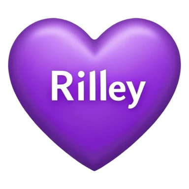 Purple Heart with the letters Riley in the middle  sticker