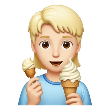 ￼ a ice cream eating an ice cream sticker
