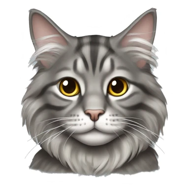 Grey tabby Maine coon cat sticker