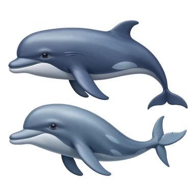 une baleine avec un dauohin en dessous sticker