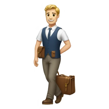 homme avec des grands pieds avec une mallette  sticker