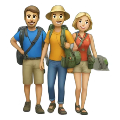 guide with tourists sticker