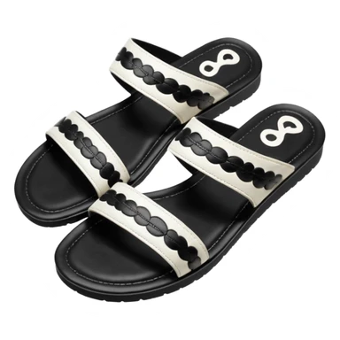 Channel black and white Lambskin Printed CC Sandals sticker