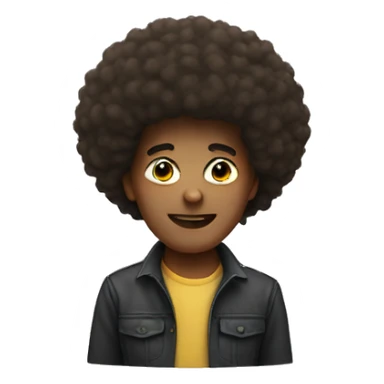 Emoji with a fro sticker