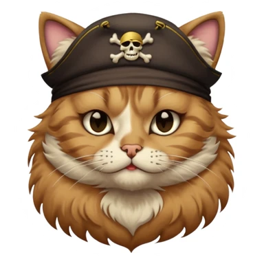 pirate cat with one closed eye sticker