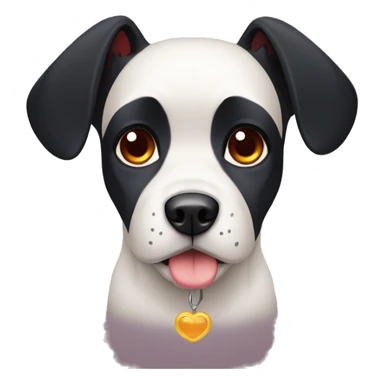 black dog, big jowls, sad puppy eyes, wings, winged dog, angel wings,red collar sticker