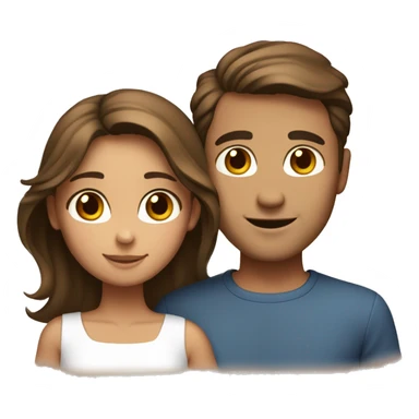 Make a couple happy, a men and a girl both brown hair and brown eyes, slightly tanned but the girl whiter  sticker