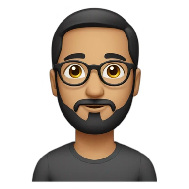 indian guy with round glasses with fair skin with straight hair with round fully circular glasses black eyes black hair with trimmed beard sticker