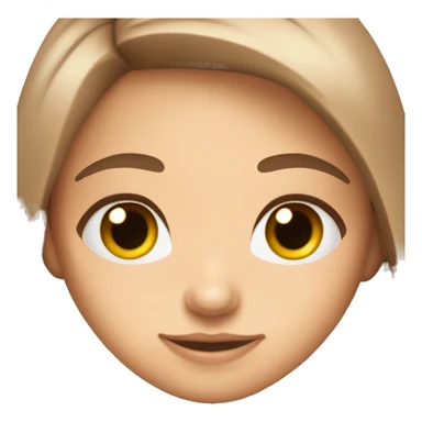 🤷🏻‍♀️ this emoji girl but with blue eyes and brown long straight hair sticker