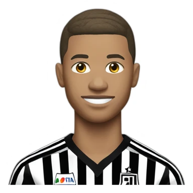 Mbappe wearing Juventus home kit sticker