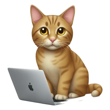 cat with mac book sticker