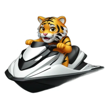 Tiger on a jetski sticker