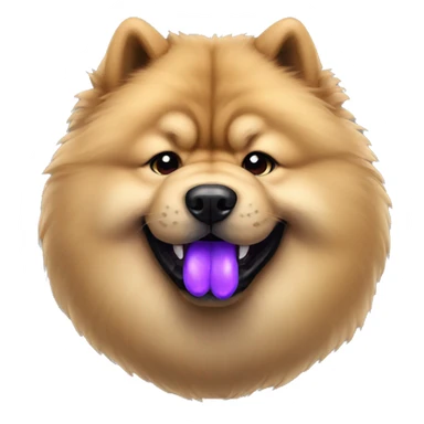 chow chow with purple tongue sticker
