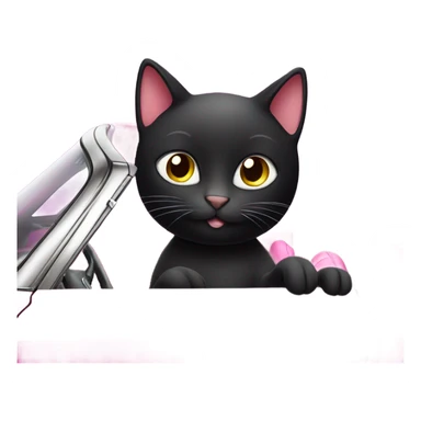 Black cat in a sparkly pink convertible sticker