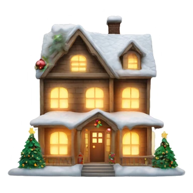 christmas house with light on  sticker