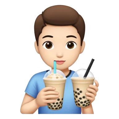 Bubble tea avec un onigiri sticker
