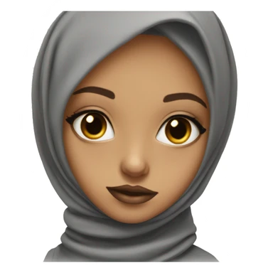 Girl with hijab amber eyes lipgloss long lashes sticker