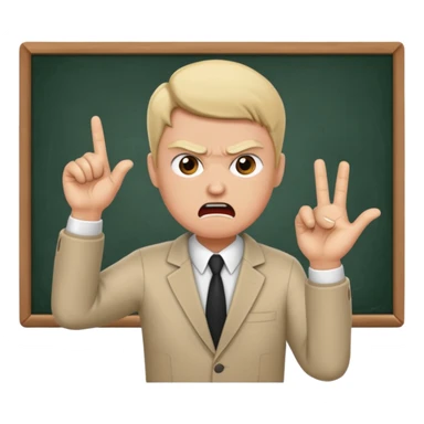 a person teaching a class and teacher is angry sticker