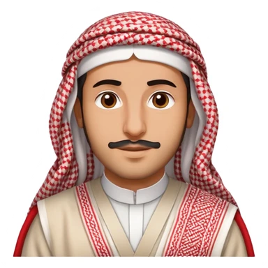 Saudi man wearing red and white shemagh and traditional thobe, friendly expression sticker