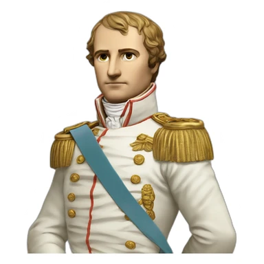 Laurel wreath on short hair serious napoleon bonaparte golden statue sticker