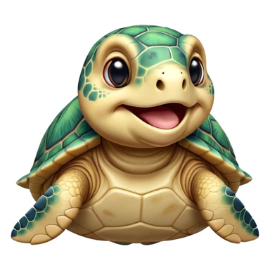 Cinematic Cute Yawning Sea Turtle Portrait Emoji, Head tilted slightly with a dramatic, wide-open yawn, showcasing a stately, patterned shell and a smooth, aged body with sleepy, half-closed eyes, Simplified yet irresistibly adorable features, highly detailed, glowing with a soft, cozy oceanic glow, high shine, relaxed yet expressive, stylized with a dash of whimsical marine charm, soft glowing outline, capturing the essence of a drowsy yet affectionate sea turtle that appears ready to stretch out for a nap! sticker
