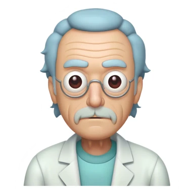 Grand pa rick from Rick and morty no facial hair half body sticker