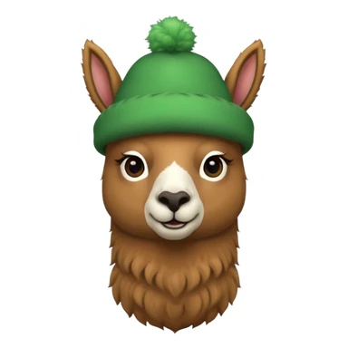 LLama and hat green sticker