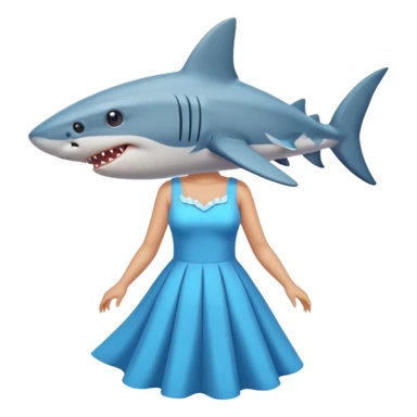 A shark with a dress style being a model sticker