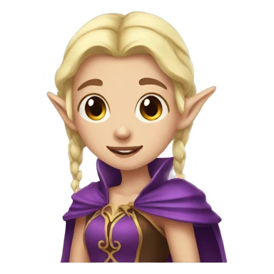 Noble female Elf with Elf ears and blonde hair and purple robes crying sticker