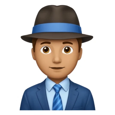 man with hat and blue ties sticker